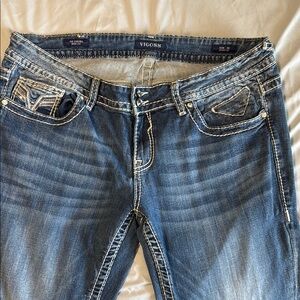 Vigoss Blue Boot Cut Jeans with Decorative Stitching